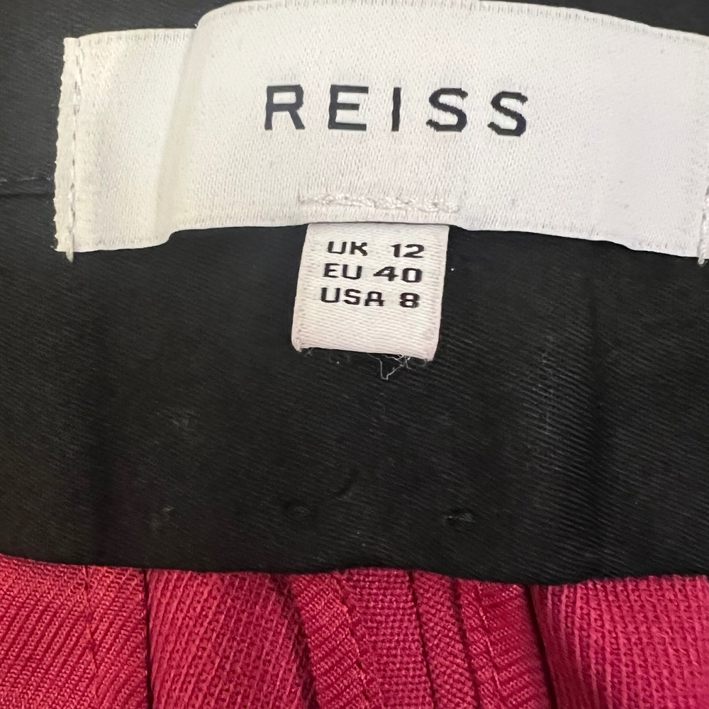 Reiss | Miller Wool Blend Pink Raspberry Pants Size 8 Career Office Professional - Picture 3 of 8